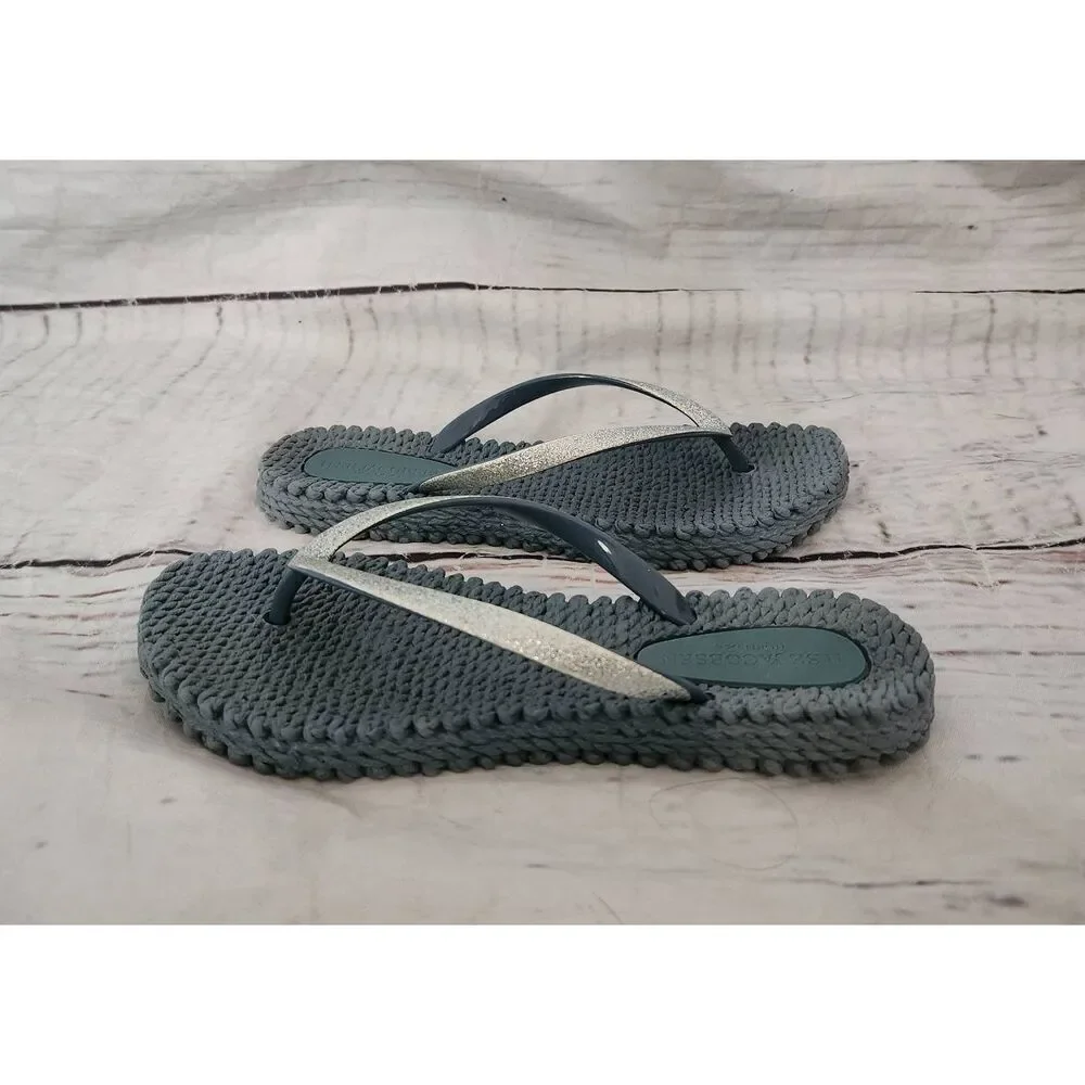 Ilse‎ Jacobsen Glitter Flip Flops Size 6